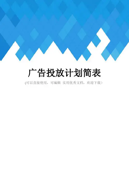 广告投放计划简表完整