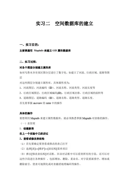 石大地理信息系统实习指导02空间数据库的建立