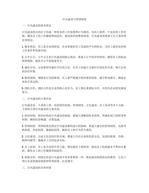 行风建设与管理制度