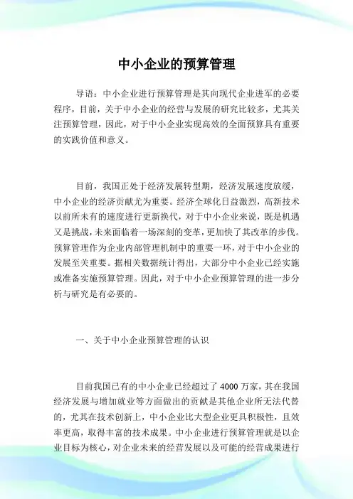 中小企业的预算管理.doc