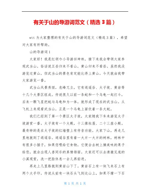 有关于山的导游词范文(精选3篇)
