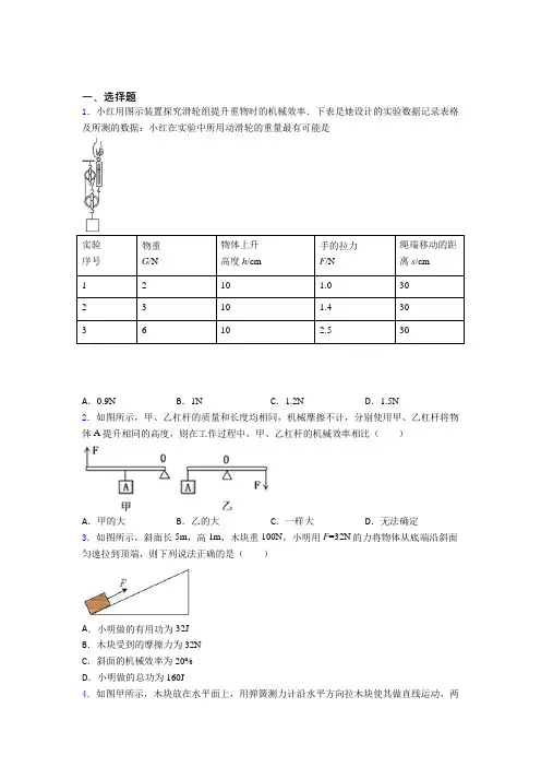 上海上海中学初中物理八年级下册期末检测卷(包含答案解析)