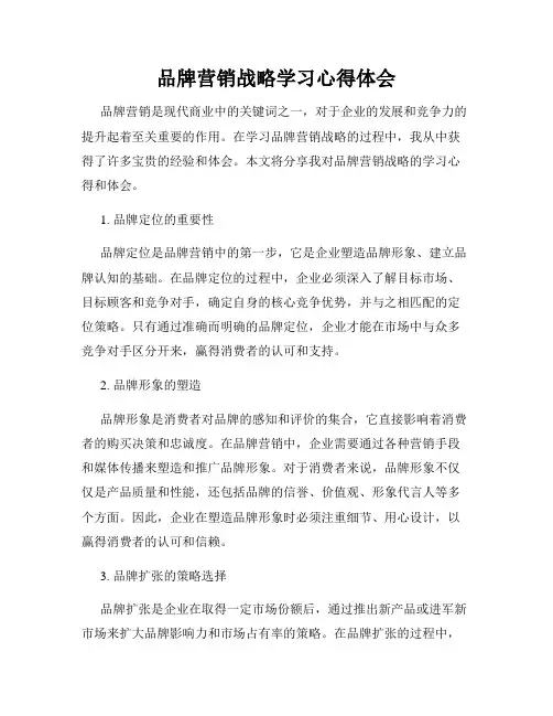品牌营销战略学习心得体会