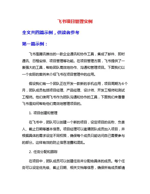 飞书项目管理实例
