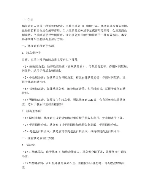 注射胰岛素治疗方案
