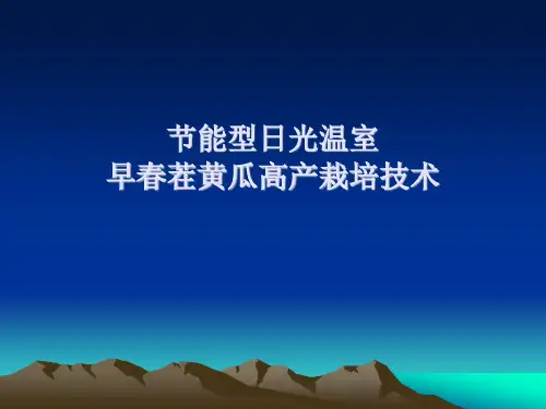 日光温室黄瓜高产栽培技术