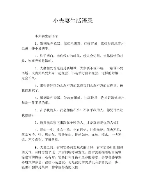 小夫妻生活语录