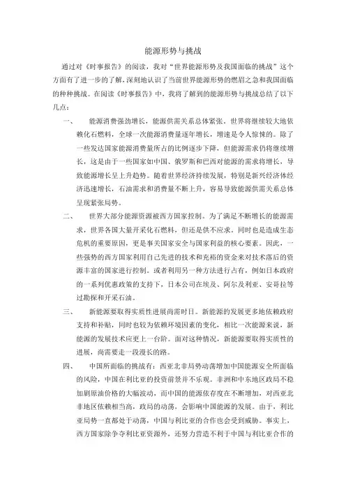 能源形势与挑战