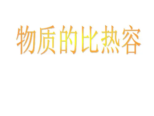 苏科版初中物理九年级上册 12.3   物质的比热容  课件 (19张)