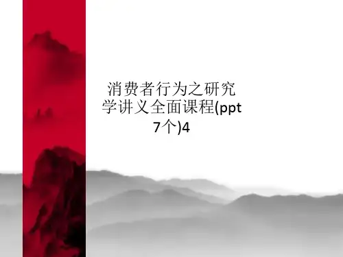 消费者行为之研究学讲义全面课程(ppt 7个)4
