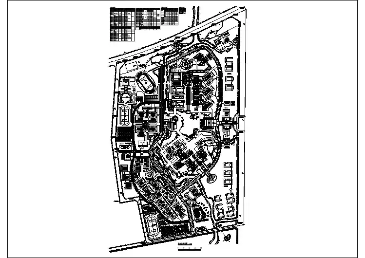 学校设计_某大学总平面布置CAD图