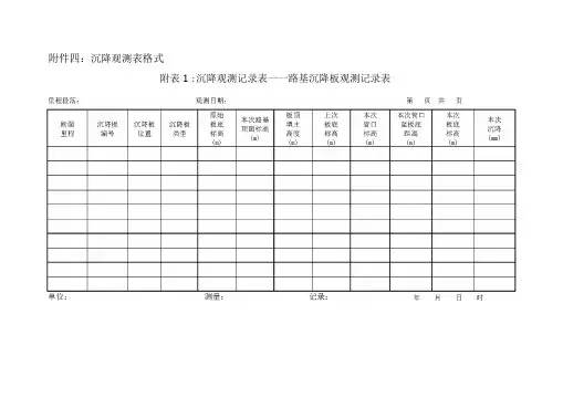 沉降观测表格式