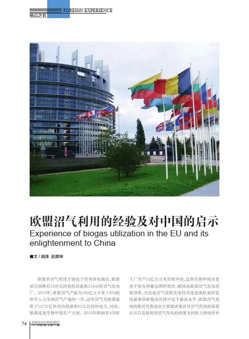 欧盟沼气利用的经验及对中国的启示