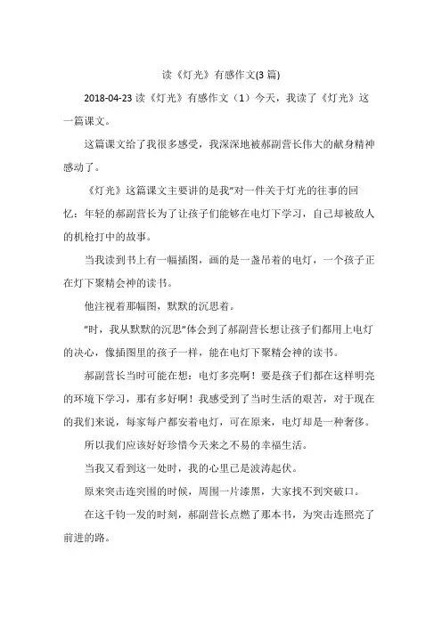 读《灯光》有感作文(3篇)