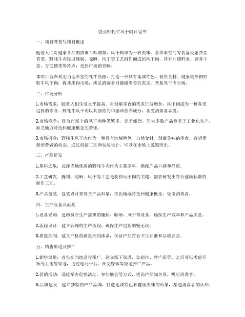创业野牦牛风干肉计划书