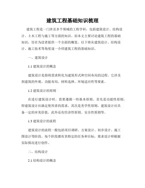 建筑工程基础知识梳理