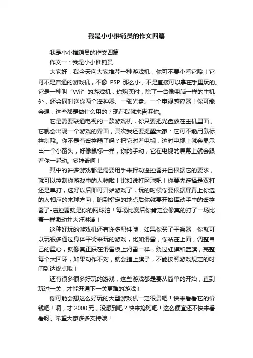 我是小小推销员的作文四篇