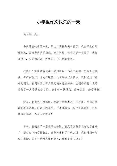 小学生作文快乐的一天