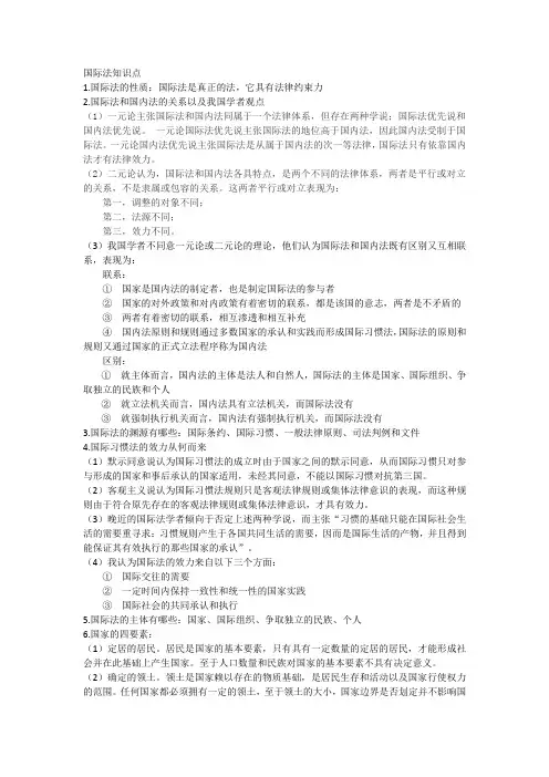 国际法知识点