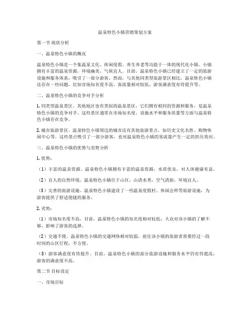 温泉特色小镇营销策划方案