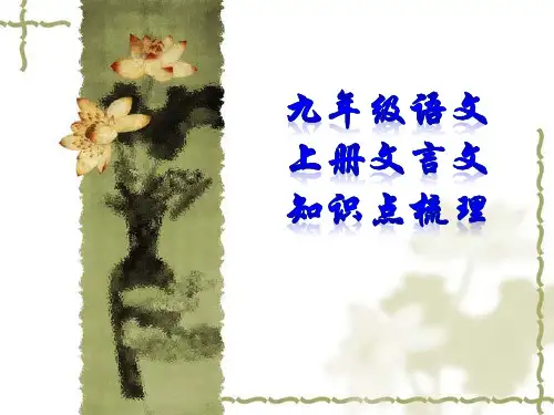 (精整)人教版九年级语文上册文言文复习知识点精