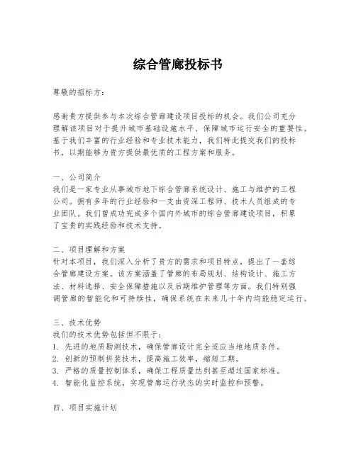 综合管廊投标书