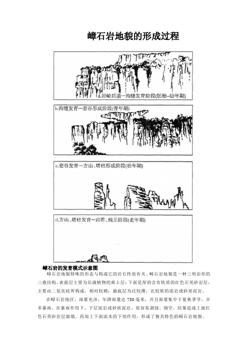 新高考地理嶂石岩地貌的形成过程