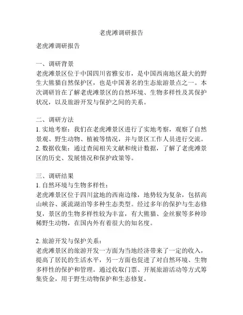 老虎滩调研报告