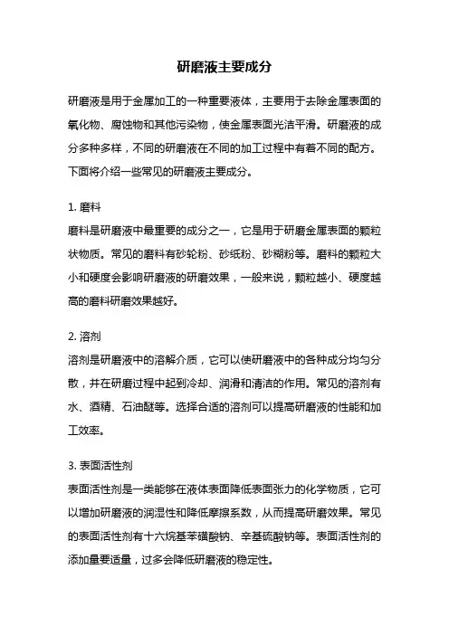 研磨液主要成分
