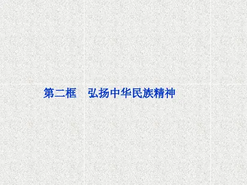 人教版高中政治必修三第7课第2框《弘扬中华民族精神》ppt课件