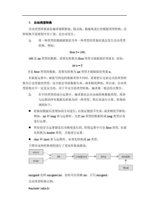 C语言数据类型转换