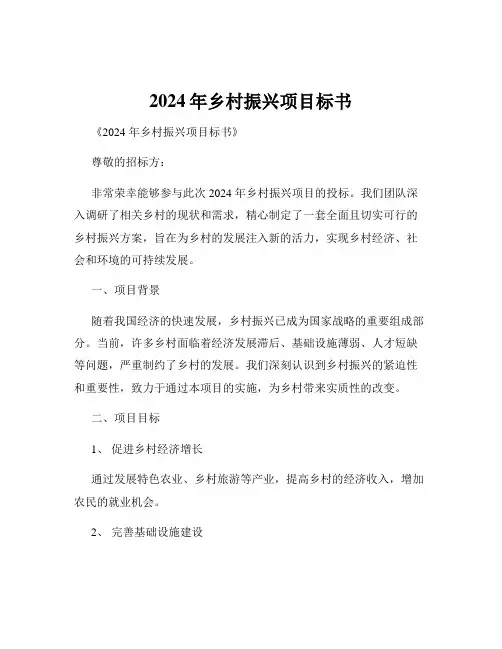 2024年乡村振兴项目标书