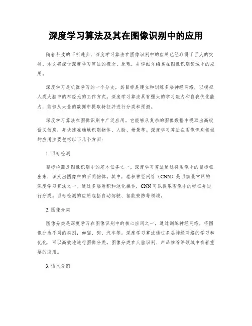 深度学习算法及其在图像识别中的应用