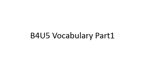 book4 Unit5 Vocabulary Part1