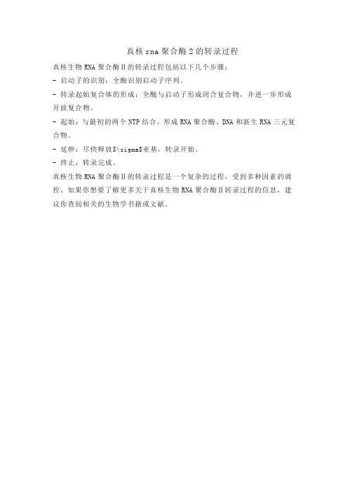 真核rna聚合酶2的转录过程