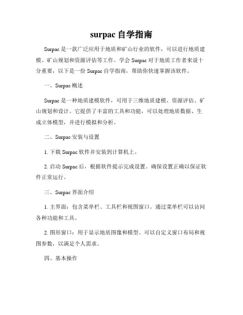 surpac自学指南