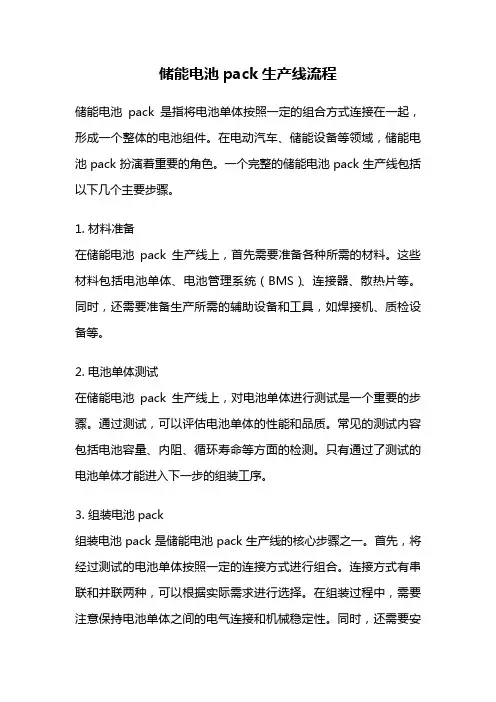 储能电池pack生产线流程