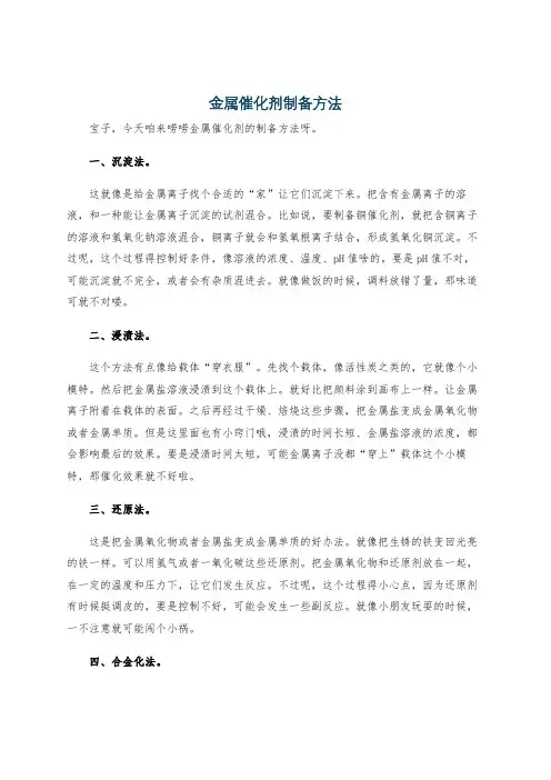 金属催化剂制备方法