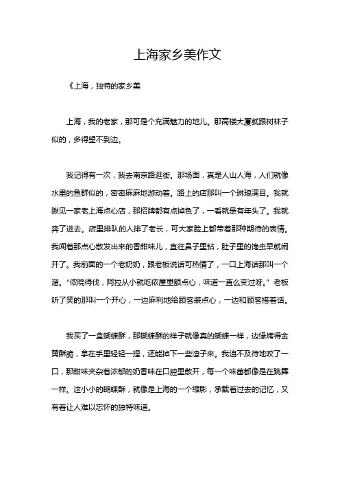 上海家乡美作文