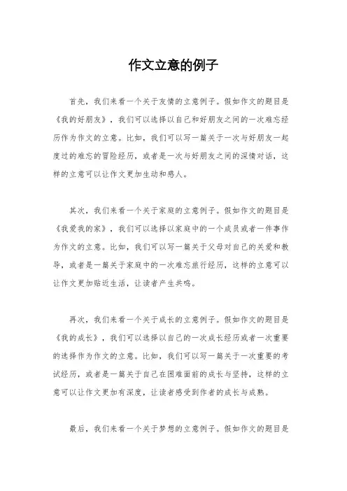 作文立意的例子