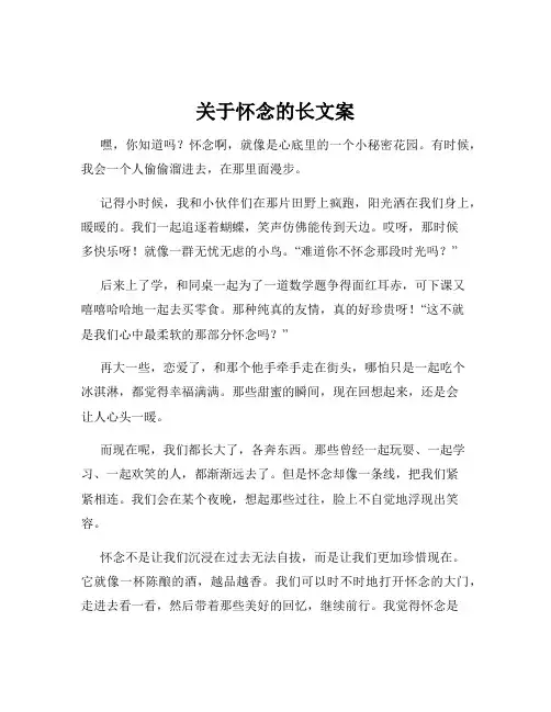关于怀念的长文案