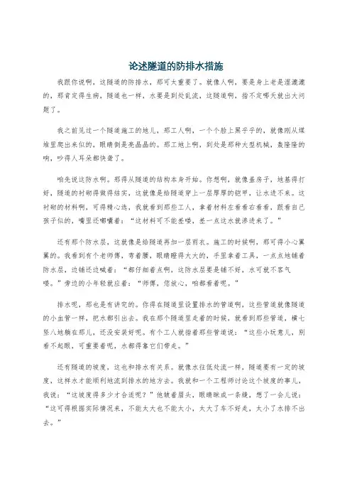 论述隧道的防排水措施