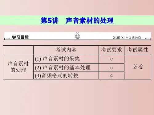 声音素材的处理 高中信息技术 媒体的采集与制作复习 教学PPT课件