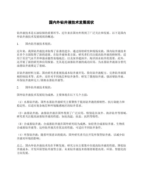 国内外钻井液技术发展现状