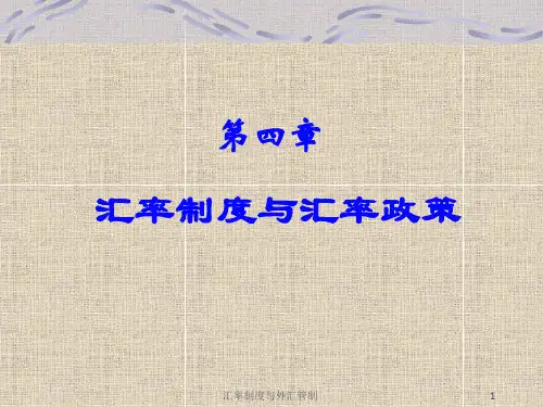 4汇率制度与外汇管制