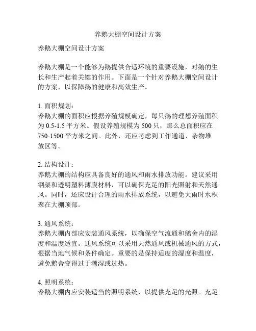 养鹅大棚空间设计方案