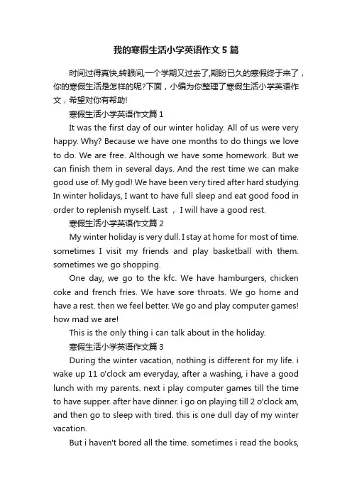 我的寒假生活小学英语作文5篇