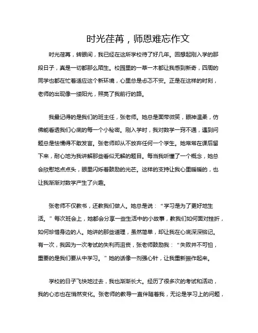 时光荏苒,师恩难忘作文