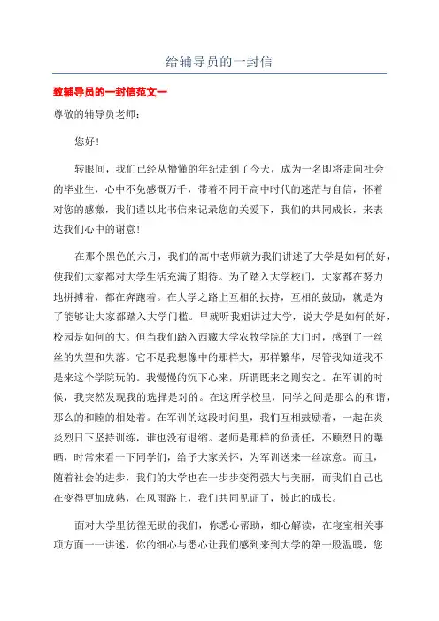 给辅导员的一封信