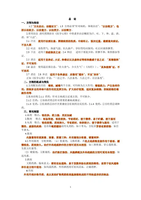 执业医师考试  方剂学